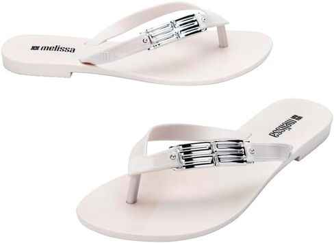 Melissa Harmonic M Flip -Flops - التفاصيل المعدنية - تصميم أنيق Melflex - صندل ثونغ مريح للنساء - صندل صيفي لأسلوب الموضة إلى الأمام in Kuwait