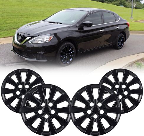 16 inch Hubcaps Fits for 2013-2018 Nissan Sentra, for 2011-2025 Nissan Leaf (Set of 4), Wheel Covers for 13-18 Sentra & 11-25 Leaf Models Wheel Rim Hubcap Replacement - Black Matte in Saudi Arabia