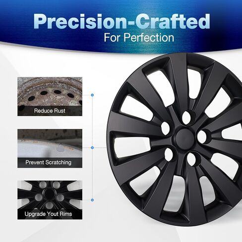 16 inch Hubcaps Fits for 2013-2018 Nissan Sentra, for 2011-2025 Nissan Leaf (Set of 4), Wheel Covers for 13-18 Sentra & 11-25 Leaf Models Wheel Rim Hubcap Replacement - Black Matte in Saudi Arabia