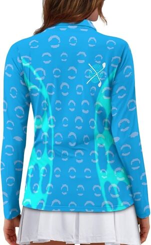 Golf Shirts for Women Long Sleeve Moisture Wicking Quarter Zip Golf Tennis Polo Shirts Pullover Workout Tops in Saudi Arabia