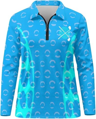 Golf Shirts for Women Long Sleeve Moisture Wicking Quarter Zip Golf Tennis Polo Shirts Pullover Workout Tops in Saudi Arabia