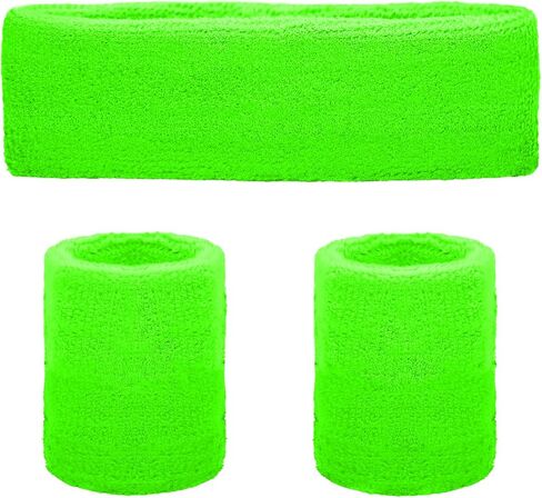 Ronglry 80s Neon Sweatbands Set 80s 90s Outfits for Women Sports Wristband and Headband Neon Sweat Band 80 s Accessories for Women Sweatband for Glow Party Supplies Halloween Costume in Saudi Arabia