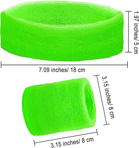 Ronglry 80s Neon Sweatbands Set 80s 90s Outfits for Women Sports Wristband and Headband Neon Sweat Band 80 s Accessories for Women Sweatband for Glow Party Supplies Halloween Costume in Saudi Arabia
