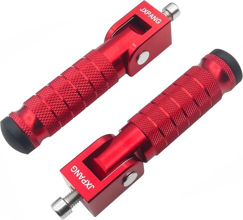 Universal Motorcycle Bicycle Folding Passenger Foot Pegs M8 Rearsets Rear Set Footrests Footpeg Foot Rest Peg Pedals For Bike Install Hole 8mm (Red) in Kuwait