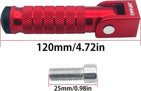 Universal Motorcycle Bicycle Folding Passenger Foot Pegs M8 Rearsets Rear Set Footrests Footpeg Foot Rest Peg Pedals For Bike Install Hole 8mm (Red) in Kuwait
