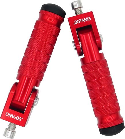 Universal Motorcycle Bicycle Folding Passenger Foot Pegs M8 Rearsets Rear Set Footrests Footpeg Foot Rest Peg Pedals For Bike Install Hole 8mm (Red) in Kuwait