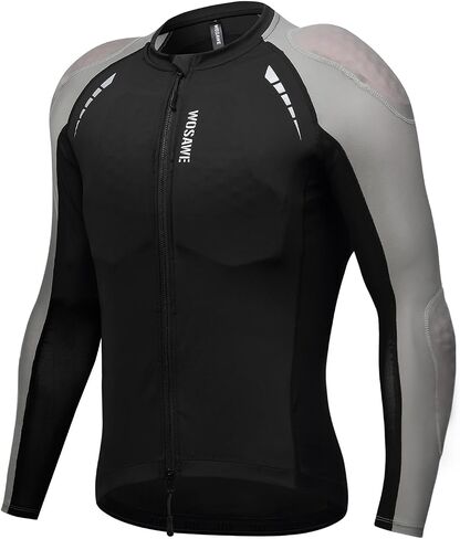 Wosawe Men's Mench Motorcycle Jacket Ce قميص دراجة نارية مبطن مع معدات حماية الدراجة الصيفية للدروع الخلفية in Kuwait