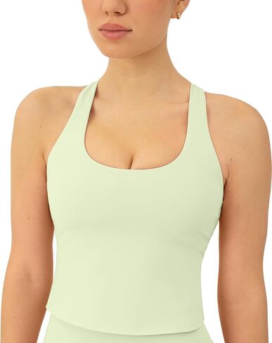 PAVOI ACTIVE Racerback Workout Tank Tops for Women Built in Bra - Medium Support Scoop Athletic Tank Top Shelf Bra, HiPerform in Saudi Arabia