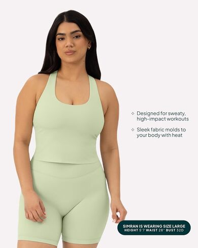 PAVOI ACTIVE Racerback Workout Tank Tops for Women Built in Bra - Medium Support Scoop Athletic Tank Top Shelf Bra, HiPerform in Saudi Arabia