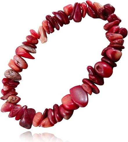 Natural Raw Gemstone Bracelets, Natural Crystal Chip Bead Bracelet, Healing Stone Beaded Bracelets for Women Men Girls Gifts (Tiger's Eye) in Kuwait