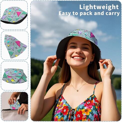 Bucket Hat Beach Summer Sun Hat Aesthetic Fishing Hat for Men Women Teens,Reversible Double Side Wear in Kuwait