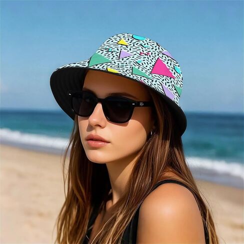 Bucket Hat Beach Summer Sun Hat Aesthetic Fishing Hat for Men Women Teens,Reversible Double Side Wear in Kuwait