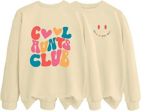 babyhealthy Cool Aunt Club Sweatshirt for Women Auntie Pullovers Long Sleeve Aunt Shirt Top in Saudi Arabia