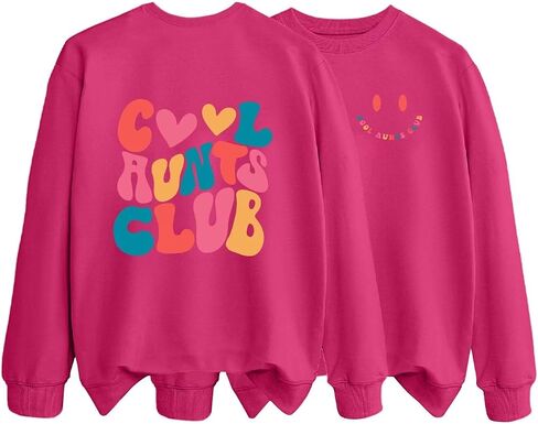 babyhealthy Cool Aunt Club Sweatshirt for Women Auntie Pullovers Long Sleeve Aunt Shirt Top in Saudi Arabia