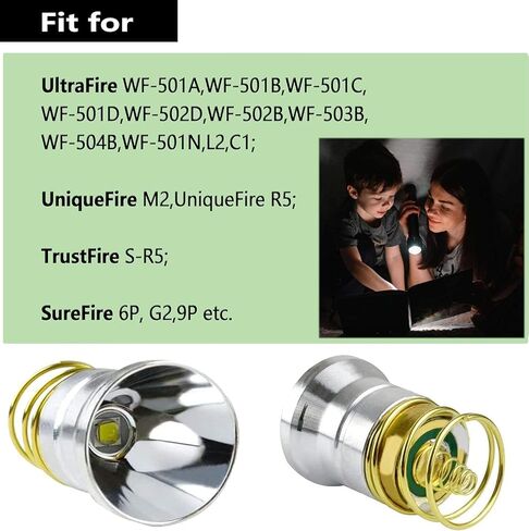 LUXNOVAQ LED Flashlight Bulb Replacement Bulbs, Drop-in P60 Design Module 1200LM 1 Mode Lamp Bulb Torch Repair Parts for Surefire Hugsby C2 G2 Z2 6P 9P G3 S3 D2 Ultrafire 501B 502B etc in Saudi Arabia