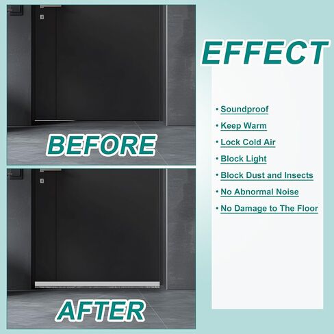 uxcell Door Sweep for Bottom of Door, 1.2" x 40" Door Draft Stopper with Brush Weather Stripping with Self Adhesive for Exterior & Interior Doors Blocker Dust Cold Heat Noise, Black in Kuwait
