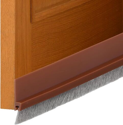 uxcell Door Sweep for Bottom of Door, 1.2" x 40" Door Draft Stopper with Brush Weather Stripping with Self Adhesive for Exterior & Interior Doors Blocker Dust Cold Heat Noise, Black in Kuwait