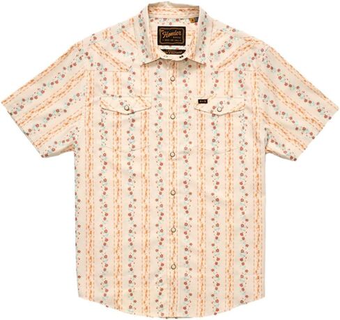 Howler Bros Men's H Bar B Snapshirt, Hibiscus Ribbons/Riverbed Oxford in Saudi Arabia