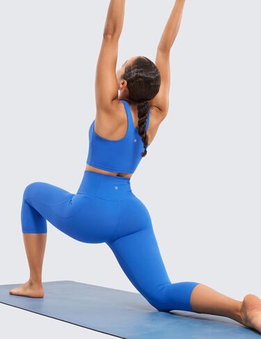 CRZ Yoga Womens Butterluxe تمرين كابري طماق مع جيوب 19 بوصة - صالة رياضية عالية محصول اليوغا سروال زبداني ناعم in Kuwait