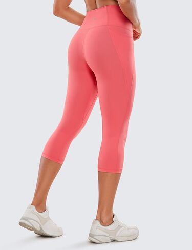 CRZ Yoga Womens Butterluxe تمرين كابري طماق مع جيوب 19 بوصة - صالة رياضية عالية محصول اليوغا سروال زبداني ناعم in Kuwait