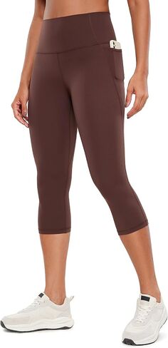 CRZ Yoga Womens Butterluxe تمرين كابري طماق مع جيوب 19 بوصة - صالة رياضية عالية محصول اليوغا سروال زبداني ناعم in Kuwait