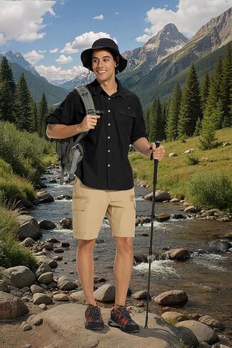 Fishing Shirts for Men Long Sleeve Sun Protection Outdoor Safari Shirt Men Clothes, Quick Dry Mens Fishing Shirts in Saudi Arabia