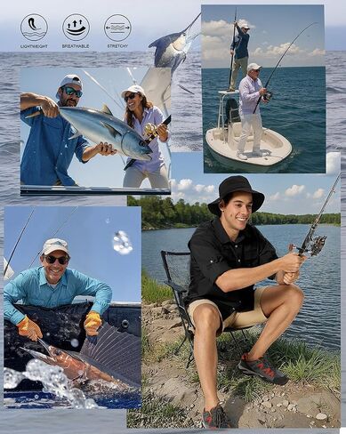 Fishing Shirts for Men Long Sleeve Sun Protection Outdoor Safari Shirt Men Clothes, Quick Dry Mens Fishing Shirts in Saudi Arabia