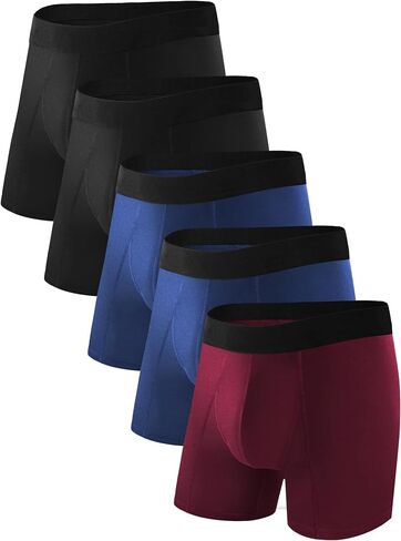 TIICHOO Washable Incontinence Underwear for Men Cotton Regular Absorbency Urinary Leakproof Underwear Boxer Briefs 5 Pack in Saudi Arabia