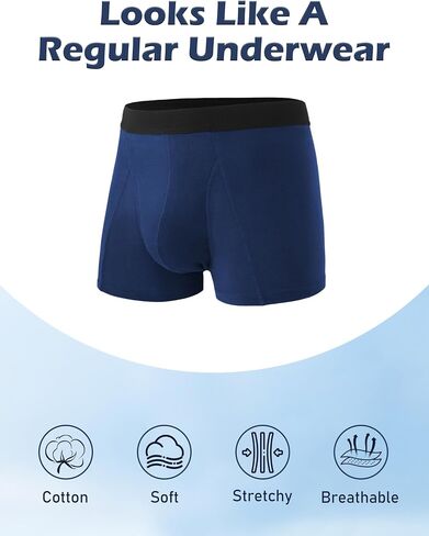 TIICHOO Washable Incontinence Underwear for Men Cotton Regular Absorbency Urinary Leakproof Underwear Boxer Briefs 5 Pack in Saudi Arabia