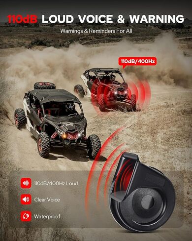Benlari UTV ATV Turn Signal Kit - LID AMBER/WHITE LED AMBER ، وأكثر إشراقًا ، مصباح البريز المدخن ، وأصبحت صوتًا بصوت عالٍ 110 ديسيبل - مجموعة إشارة الدوران العالمي لـ UTV ATV (مقعدين و 4 مقعدين) in Kuwait