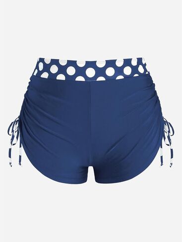Rosegal Womens Plus Size Polka Dot Halter Twist Cinched Ruched Boyshorts Tankini Swimwear in Saudi Arabia