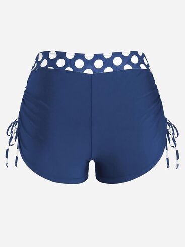 Rosegal Womens Plus Size Polka Dot Halter Twist Cinched Ruched Boyshorts Tankini Swimwear in Saudi Arabia