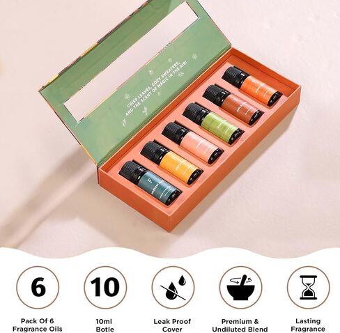Folkulture Fall Essential Oils for Diffuser Oil, Essential Oils Set of 6 x 0.34 fl oz, 60 ml Fragrance Oil, Diffuser Oils Scents for Home, Fall Fragrance Oils - Pumpkin Spice, Caramel, Vanilla in Saudi Arabia