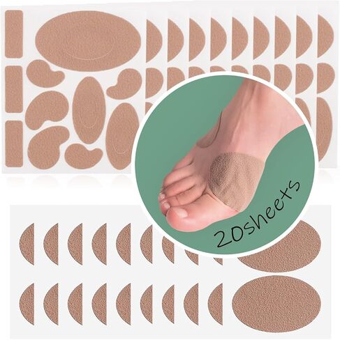 Moleskin for Blisters, Adhesive Moleskin Pads, Moleskin Padding for Feet, Shoes, Toes, Heel | Blister Prevention and Reduce Friction (20 Sheets - 40 Pieces Total) in Saudi Arabia