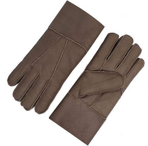 MGGMOKAY Men Leather Gloves Shearling Sheepskin Fur Lined Men Winter Gloves in Saudi Arabia