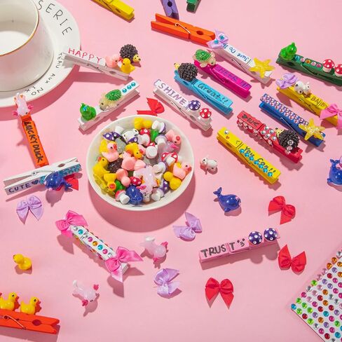 60 Set Cheer Pins Spirit Clips Include 60 Wooden Cheer Colored Clothes Pins 94 Mini Resin Animals and Self Adhesive Stickers Pen for Cheerleading Backpacks Cheer Gifts Bulk (Blue) in Saudi Arabia