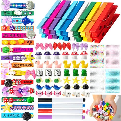 60 Set Cheer Pins Spirit Clips Include 60 Wooden Cheer Colored Clothes Pins 94 Mini Resin Animals and Self Adhesive Stickers Pen for Cheerleading Backpacks Cheer Gifts Bulk (Blue) in Saudi Arabia