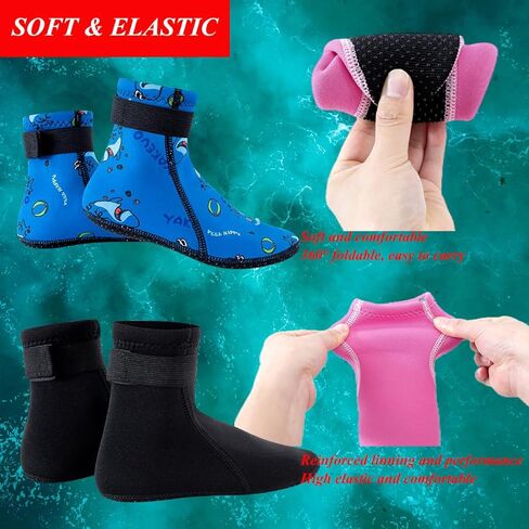 Kids Neoprene Socks 3mm Wetsuit Socks Beach Booties for Little Kids Swimming Snorkeling Surfing Diving in Kuwait