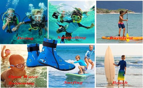 Kids Neoprene Socks 3mm Wetsuit Socks Beach Booties for Little Kids Swimming Snorkeling Surfing Diving in Kuwait