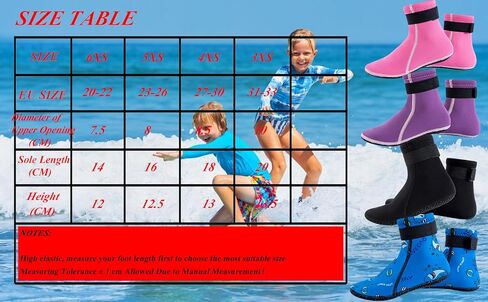 Kids Neoprene Socks 3mm Wetsuit Socks Beach Booties for Little Kids Swimming Snorkeling Surfing Diving in Kuwait