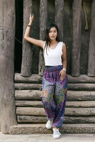 LOFBAZ Yoga Harem Hippie Pants for Women S-4XL Plus Boho Clothing PJ Elephant in Saudi Arabia