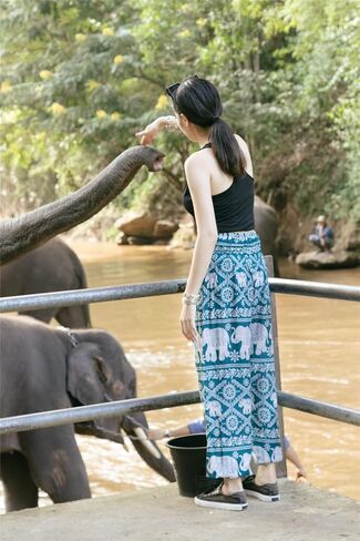 LOFBAZ Yoga Harem Hippie Pants for Women S-4XL Plus Boho Clothing PJ Elephant in Saudi Arabia
