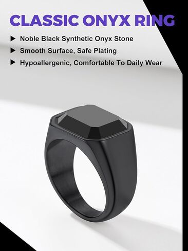 Richsteel Black Onyx Signet Ring for Men in Saudi Arabia