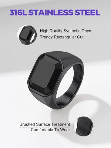 Richsteel Black Onyx Signet Ring for Men in Saudi Arabia