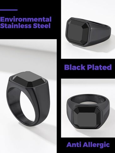 Richsteel Black Onyx Signet Ring for Men in Saudi Arabia