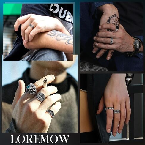 30pcs Punk Ring للرجال نساء بارد خمر خاتم الفضة القوطية القوطية حلقة حلقة حزمة قابلة للتكديس قابلة للتكديس ثعبان الأفعى حلقة العين in Kuwait