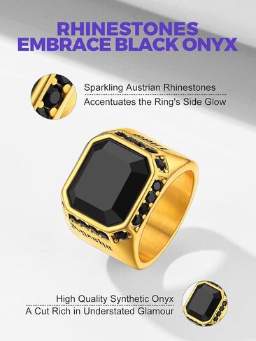 Richsteel Black Onyx Signet Ring for Men in Saudi Arabia