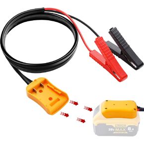 Upgraded Jumper Starter Cable Clamps for De-Walt 20V Battery, 3.3ft 8AWG Auto Battery Automotive De-Walt Booster Cable Power Tool Line (Battery not Included), Emergency Kit