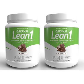 هزة البروتين المحترقة بالدهون Lean1 ، أحواض النكهة الشوكولاتة 15 ، 2 عبوة