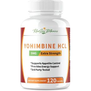 yohimbine hcl bark extract extra قوة مكملات القوة 5 ملغ × 120 جها
